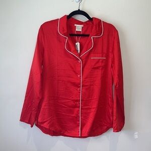 INK+IVY Women's Top  NWT Size L Red, silky feel Pajama top